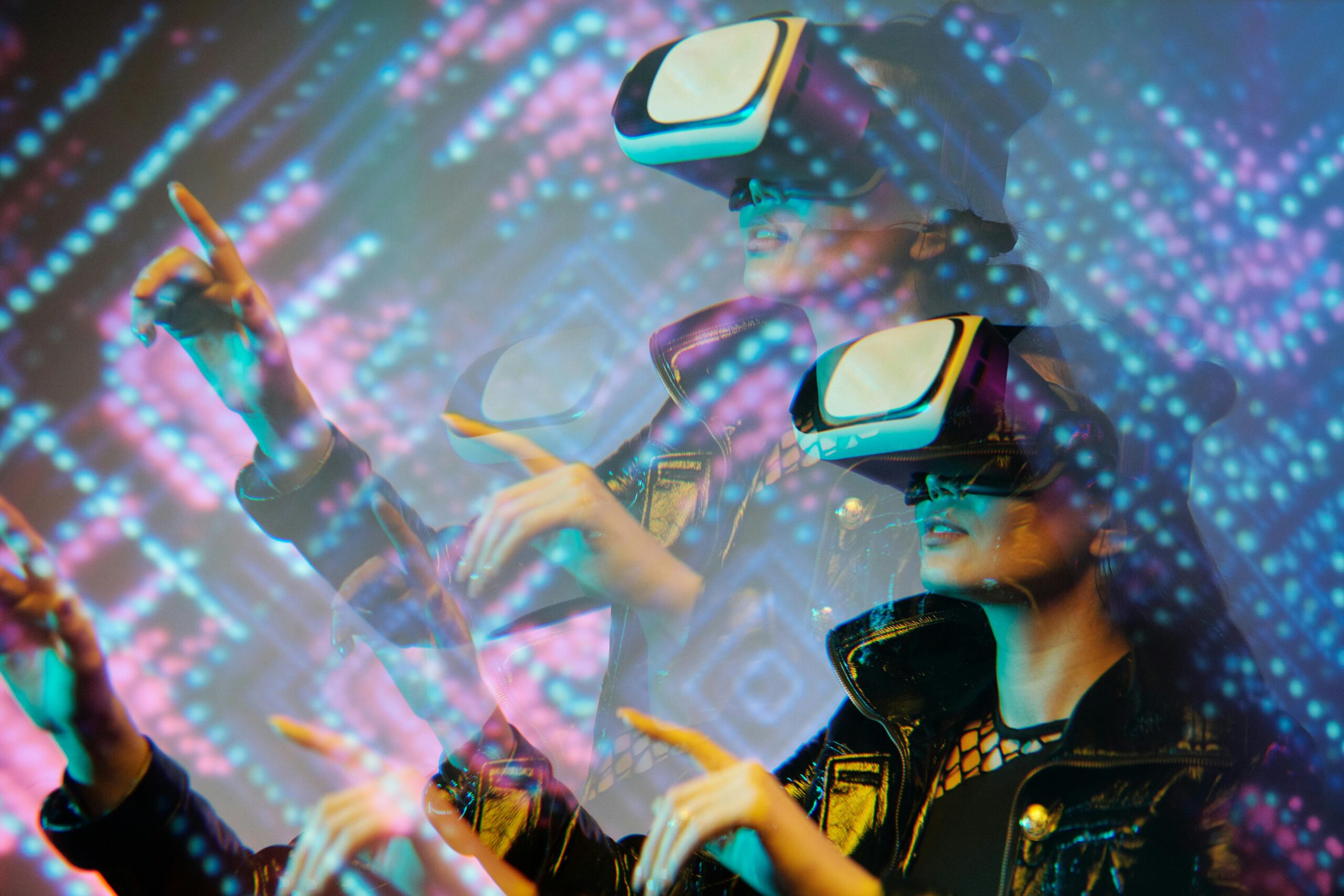 Retro gamer wearing VR goggles, high FPS obsession visual gag