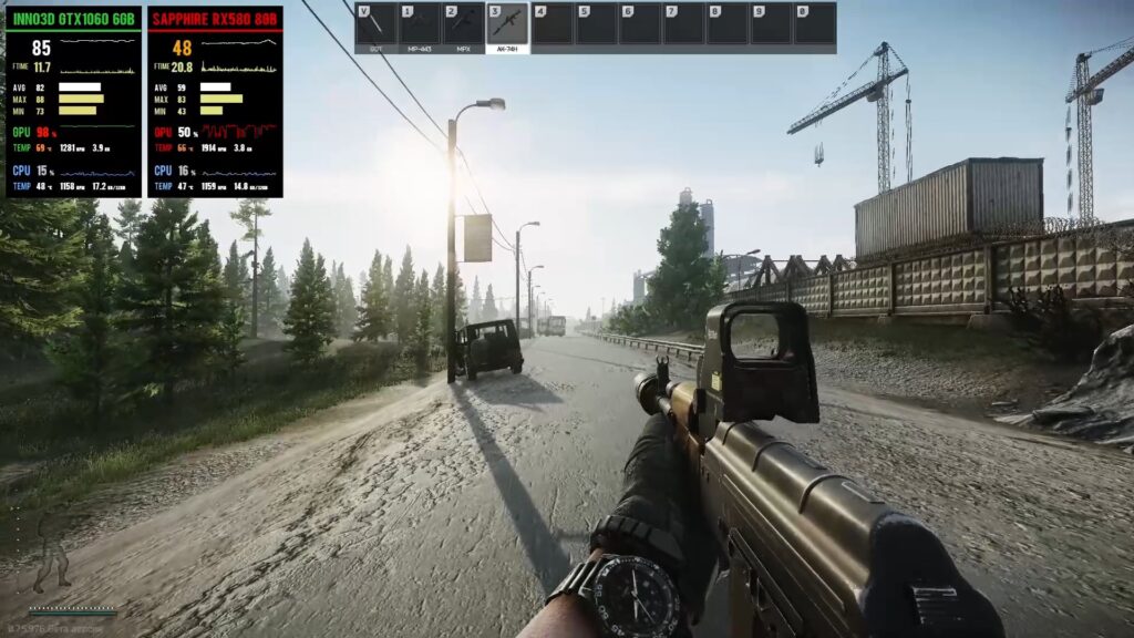 FPS overlay showing frame rate performance in Cyberpunk 2077