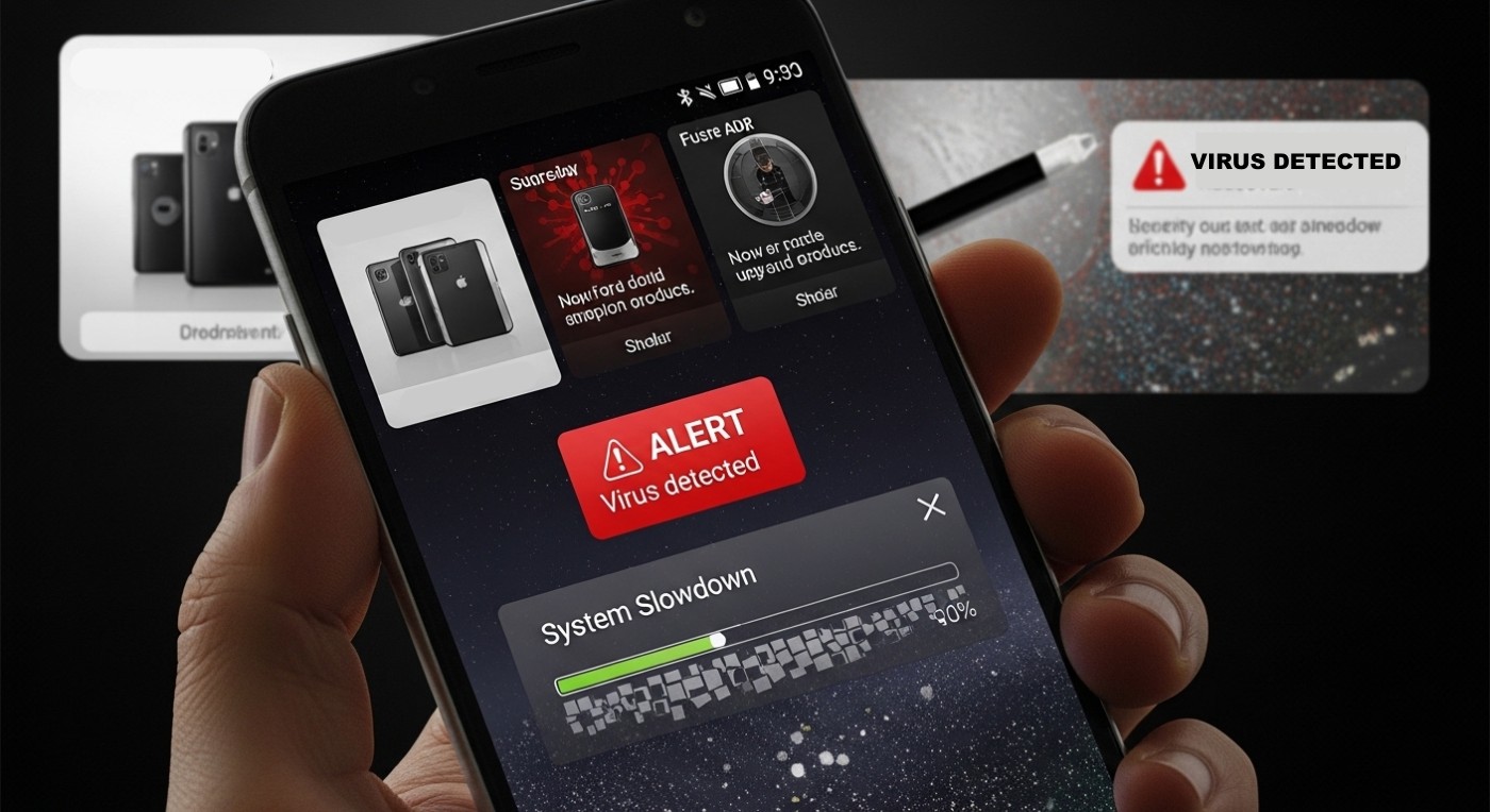 android phone infected with malware warning screen