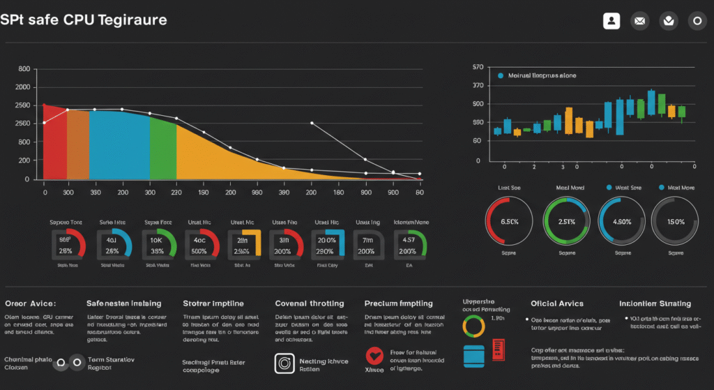 Infographic showing how to monitor temps, clocks and usage with ideal CPU and GPU levels