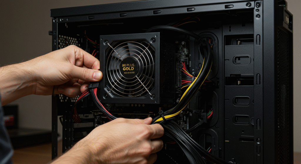 Installing modular PSU with clean cable management