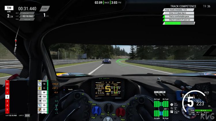 Assetto Corsa Competizione cockpit view GT3 simulation