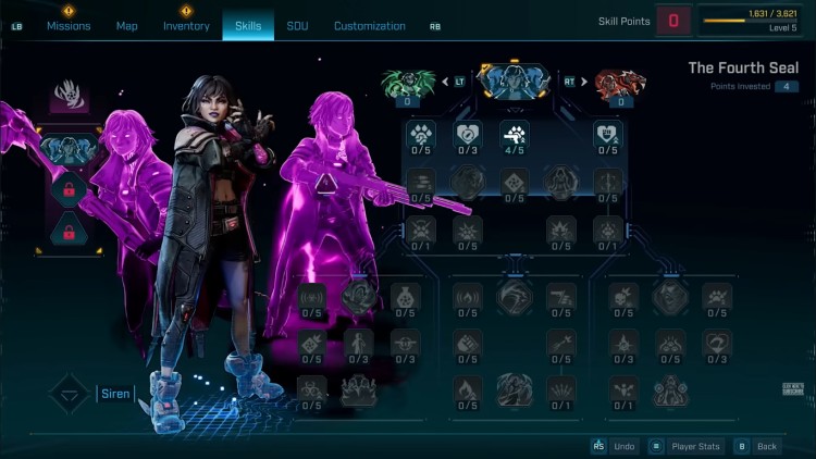 Borderlands 4 character stats screen UI