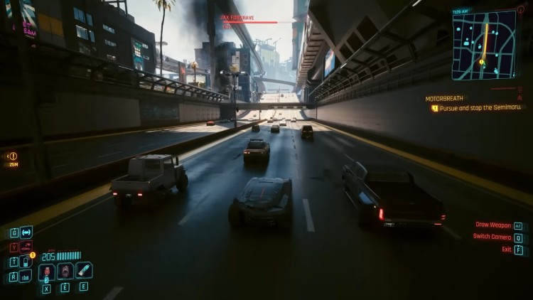 Cyberpunk 2077 Patch 2.3 freeway driving with AutoDrive activated