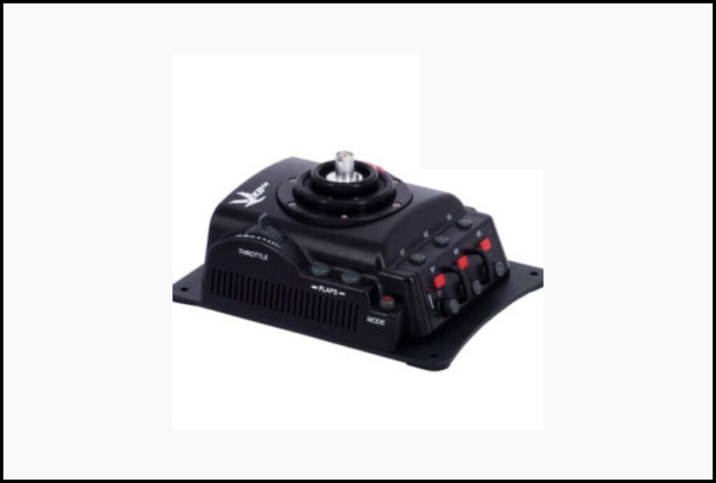 VKB Gladiator NXT EVO base with throttle wheel, rotary encoder and programmable buttons