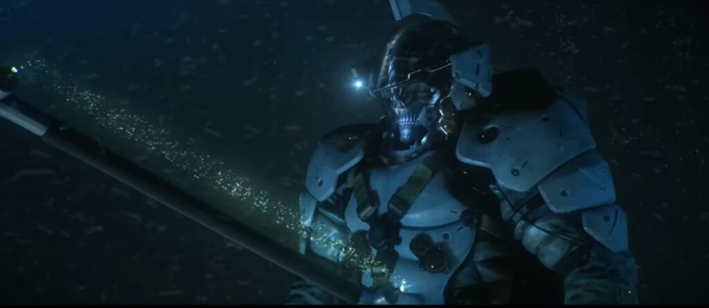Death Stranding 2 character scene featuring cinematic storytelling