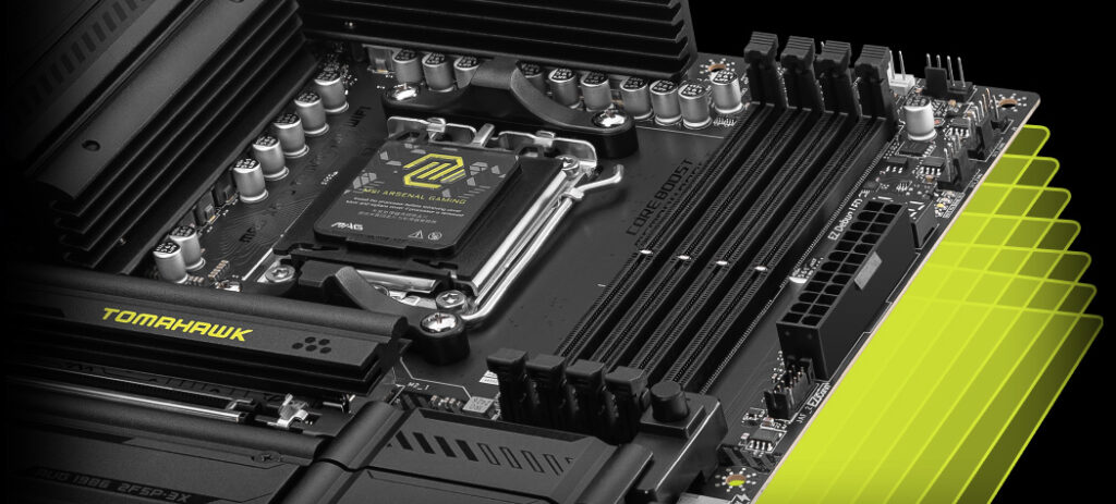 MSI MAG X870 motherboard for AM5 APU gaming PC build