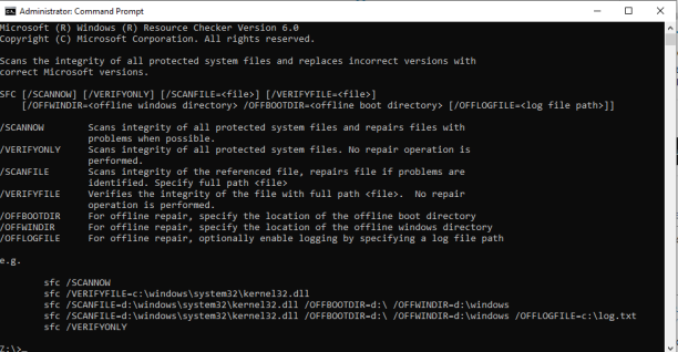 Running SFC scan in Command Prompt, fix system file corruption