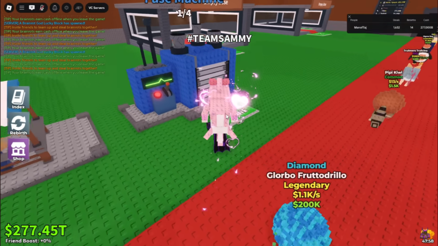 In Game Play of Steal a Brainrot