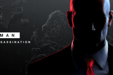 Hitman World of Assassination review - Agent 47 framed in red and shadow