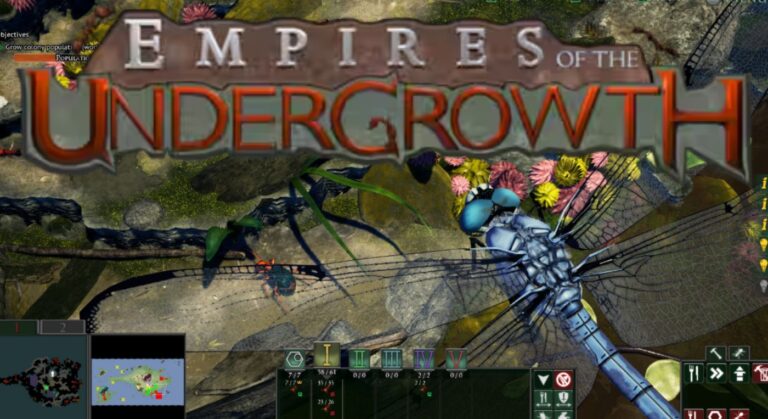 Empires of the Undergrowth review - logo with dragonfly.
