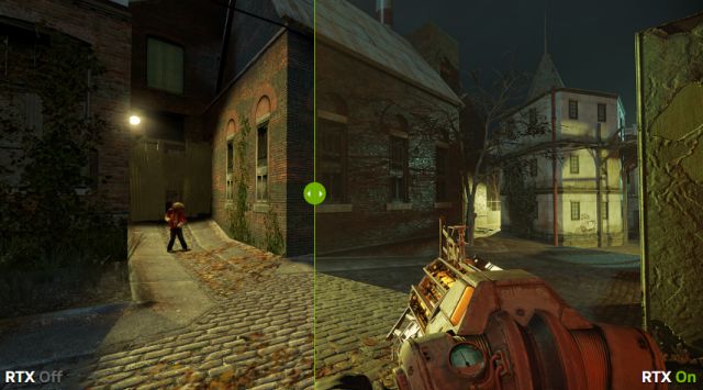 Ray tracing side-by-side comparison from NVIDIA official showcase