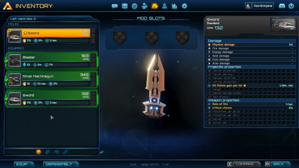 Riftbreaker 2.0 QoL Improvements - Riftbreaker 2.0 weapon balance update screenshot.