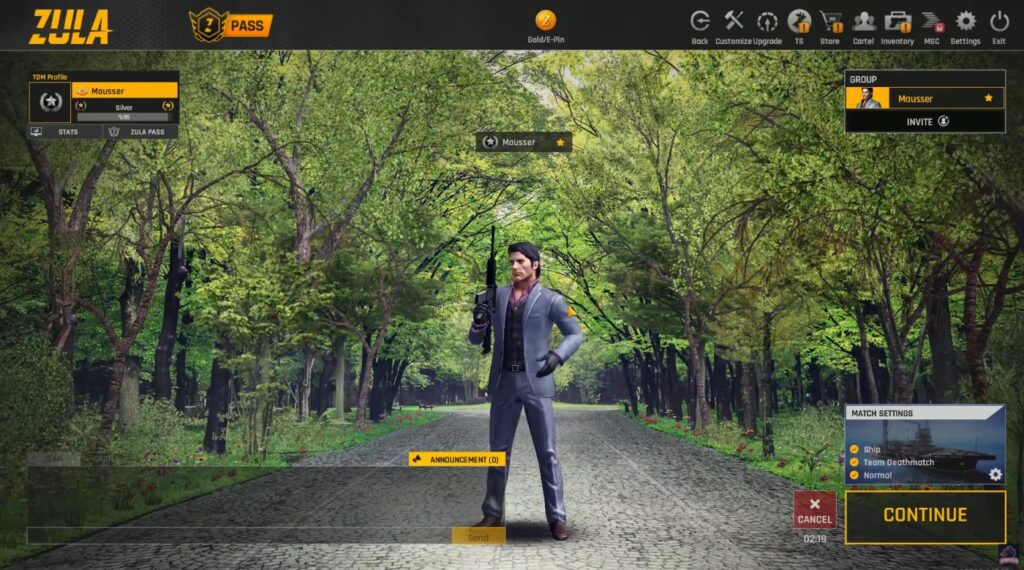 Zula Global menu and intro screen for free shooter on low-end hardware