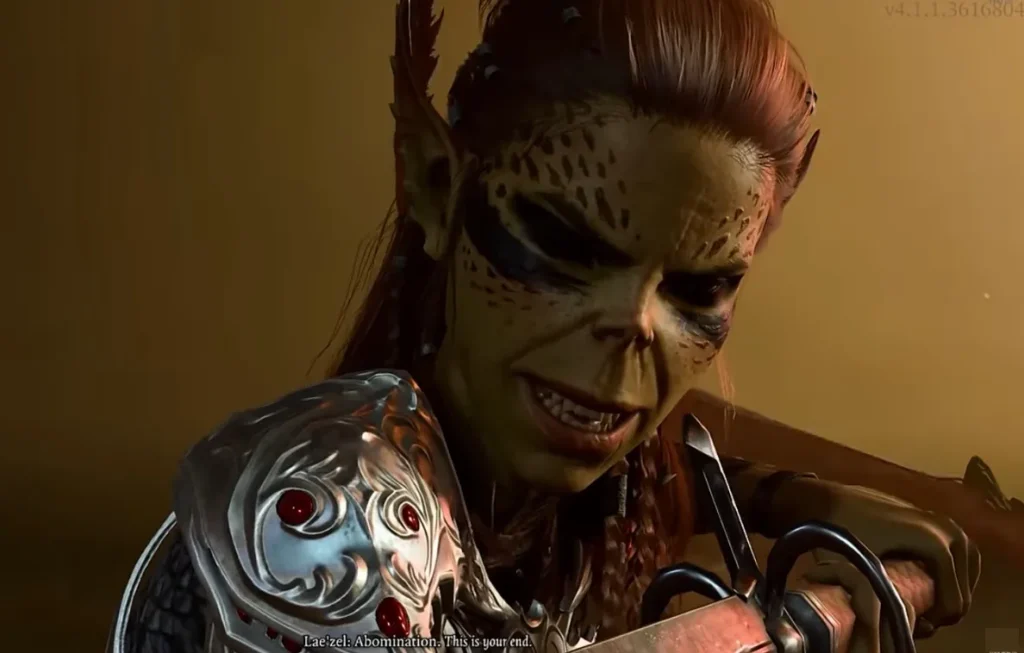 Baldur’s Gate 3 2025 Lae’zel draws sword