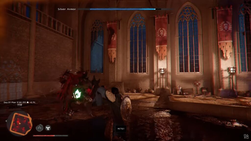 Crimson Desert Game — cinematic combat scene inside a cathedral