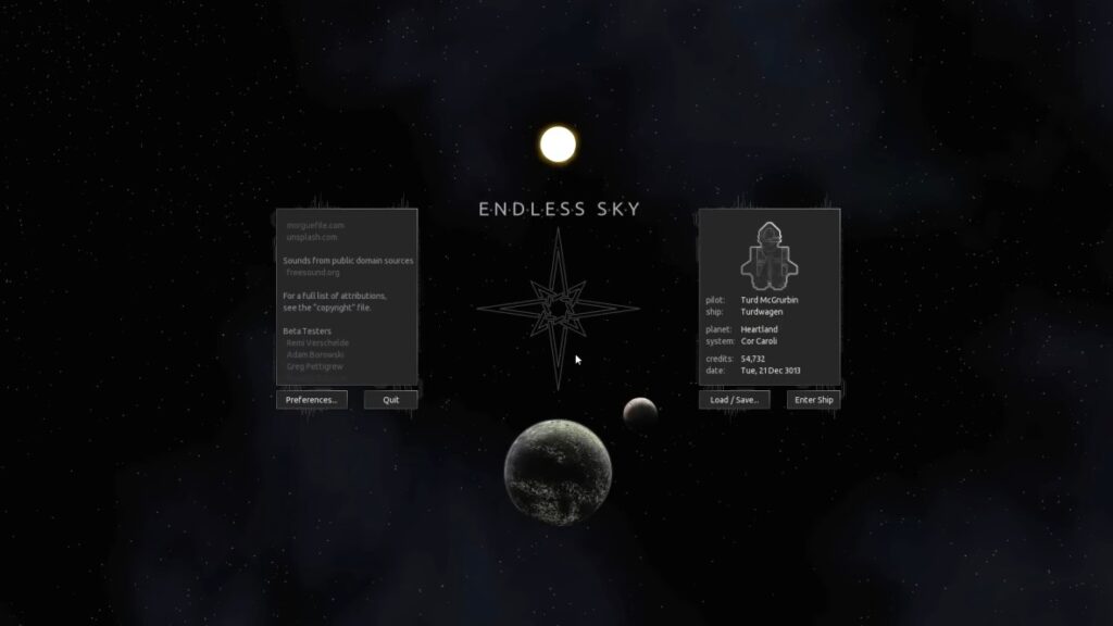 Space combat view from Endless Sky, one of the Best Free RPGs for Low-End PCs.