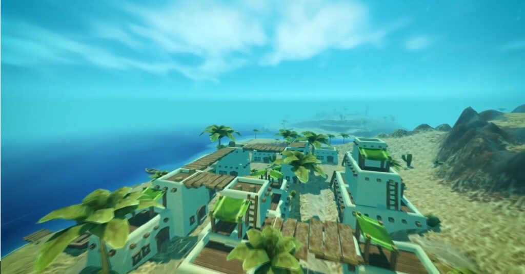 3D browser battle scene from Hordes.io with simple, chunky visuals.