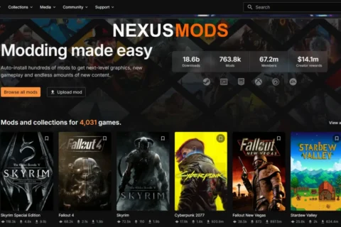 Safest PC Game Mod Sites - Nexus Mods Home Page