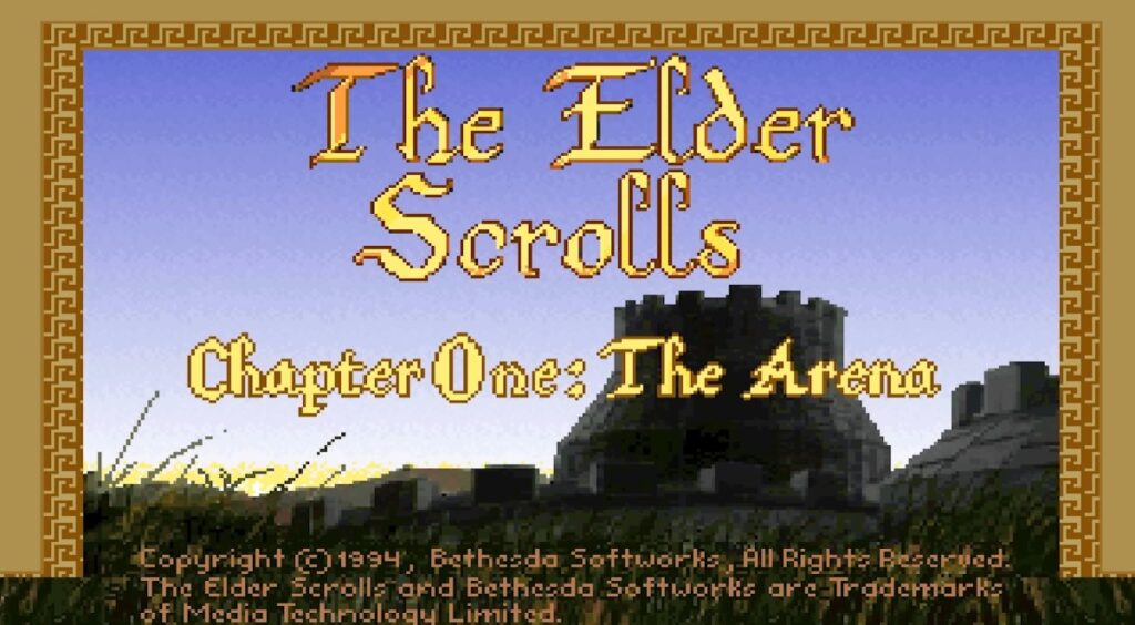 Screenshot from The Elder Scrolls: Arena, one of the Best Free RPGs for Low-End PCs showing classic dungeon design.