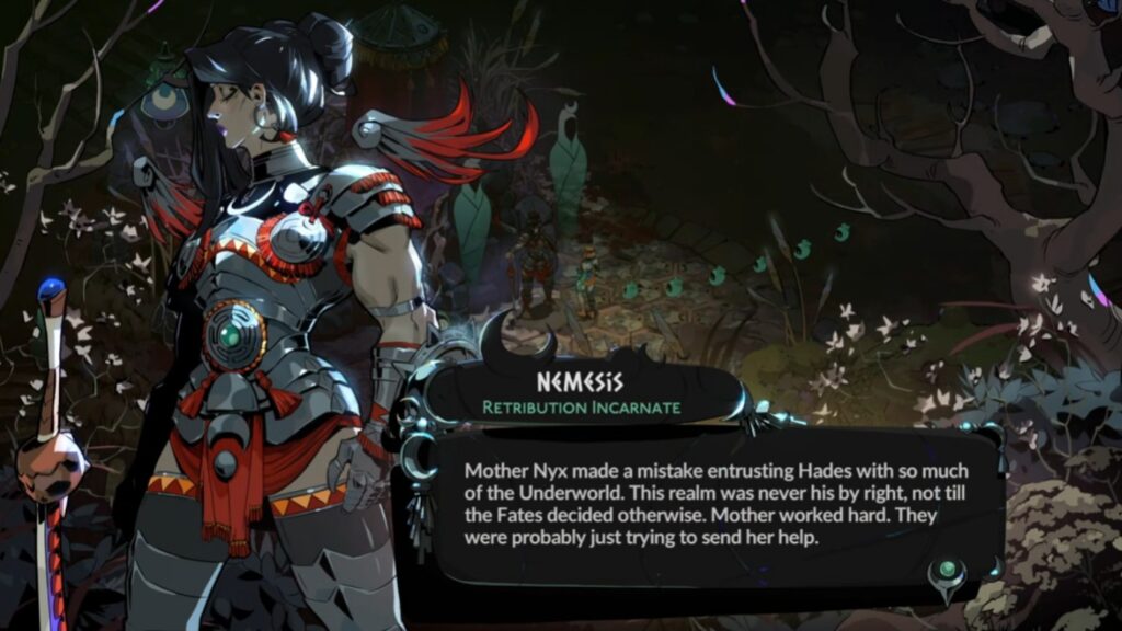 Nemesis, Retribution Incarnate, facing Melinoë in Hades II Review gameplay