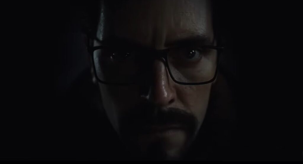 Gordon Freeman staring intensely in a Half-Life 3 character concept close up
