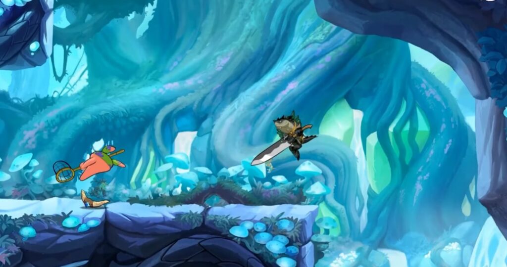 Brawlhalla match screenshot running smoothly on low-end PC settings