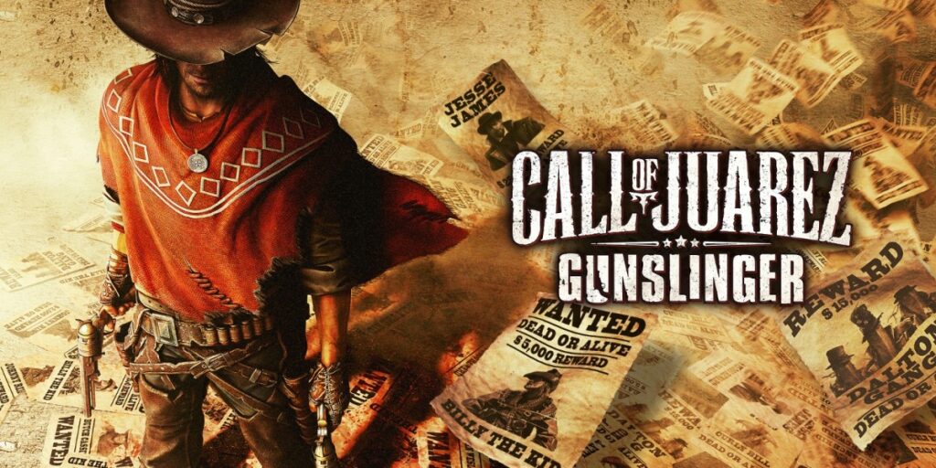 Call of Juarez Gunslinger cover art, a stylish western FPS that can run on older PCs