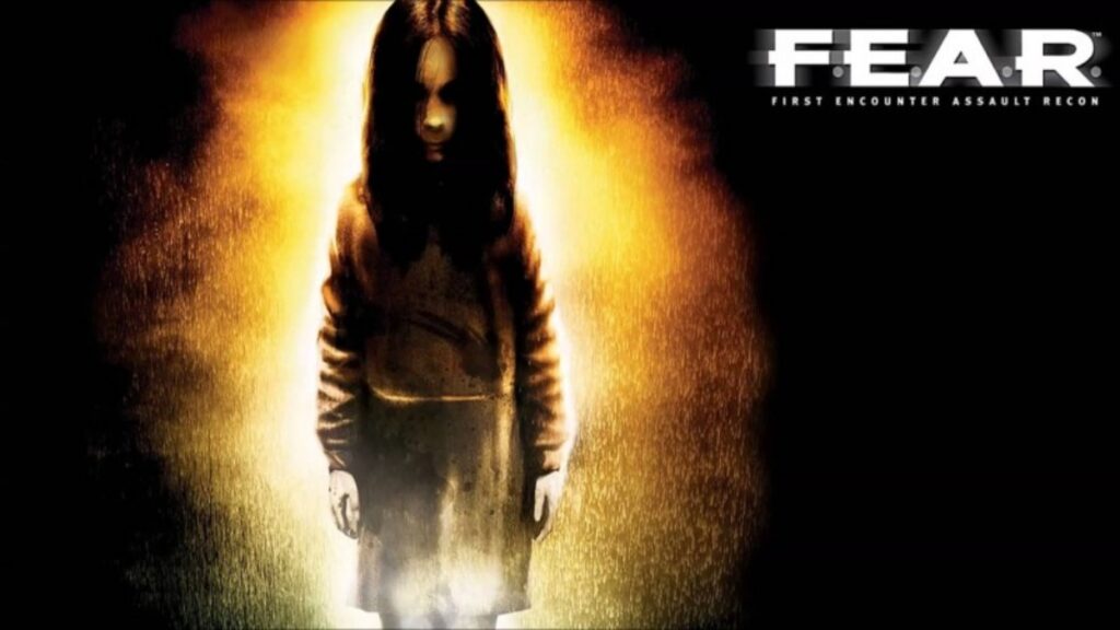 F.E.A.R. cover art, a horror FPS with great gunplay that can still run on low-end PCs