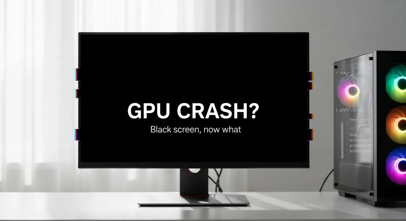 Gaming PC running but screen is black due to GPU crash