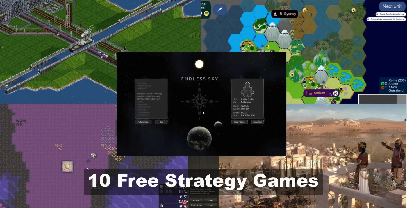 10 Free Strategy Games for Low End PCs Image Collage