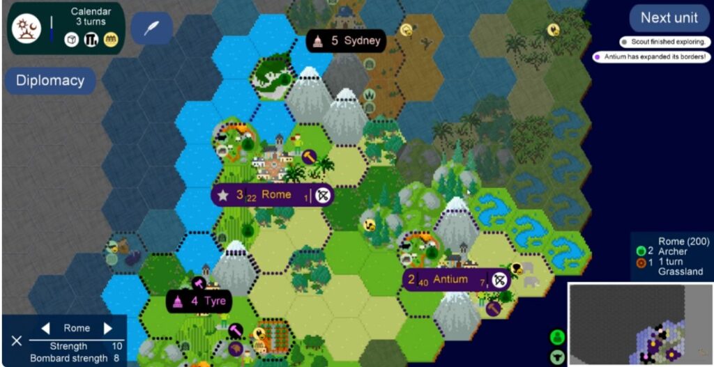 unciv civilization style turn based strategy gameplay