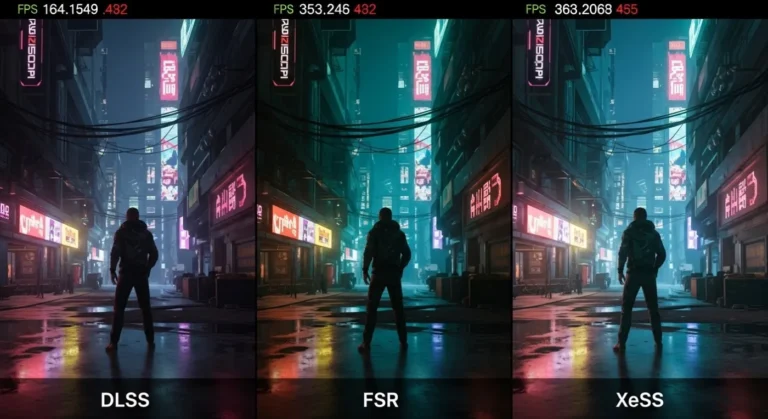 dlss vs fsr vs xess comparison screenshot same scene