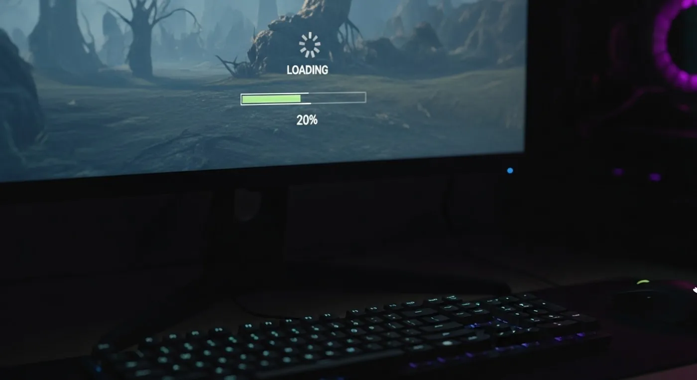 PC game stuck on loading screen taking a long time to load