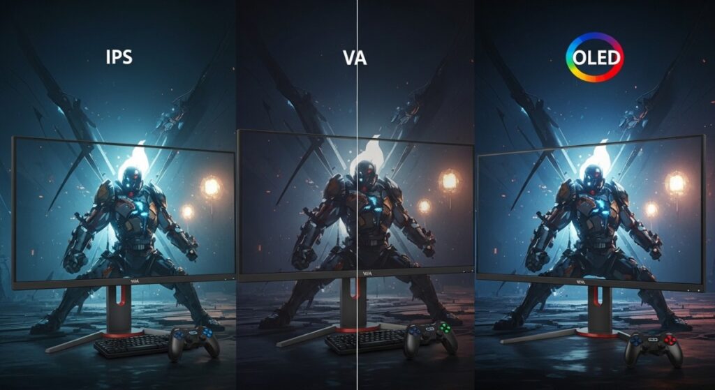 IPS, VA, mini-LED and OLED gaming monitor panel comparison