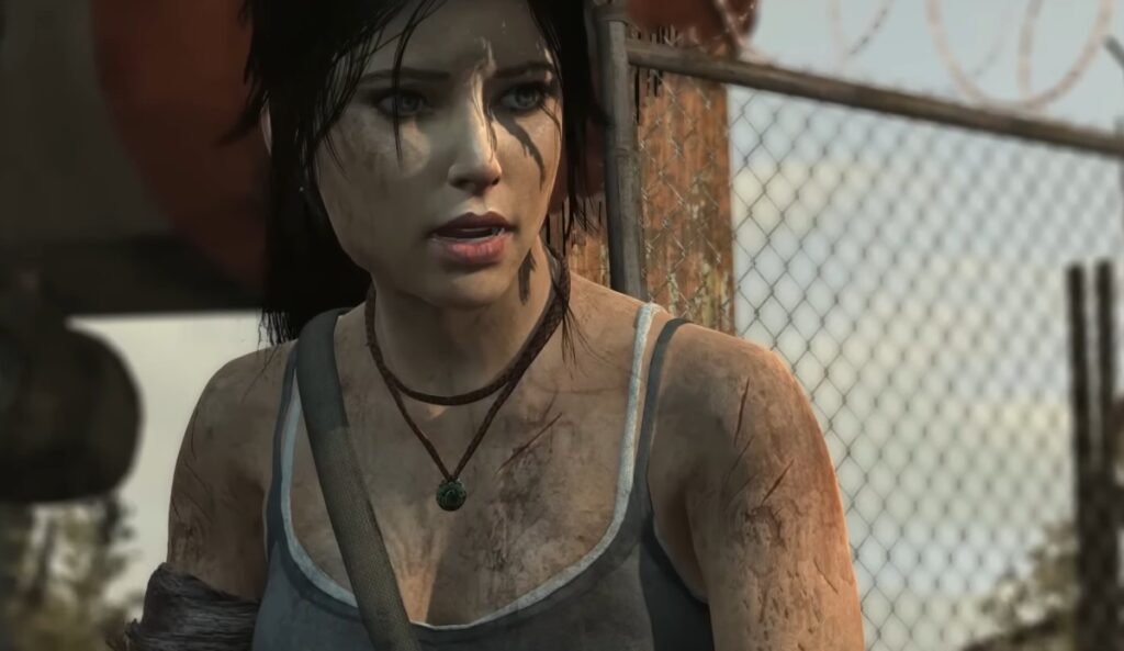 Lara Croft exploring an outdoor area in Tomb Raider 2013