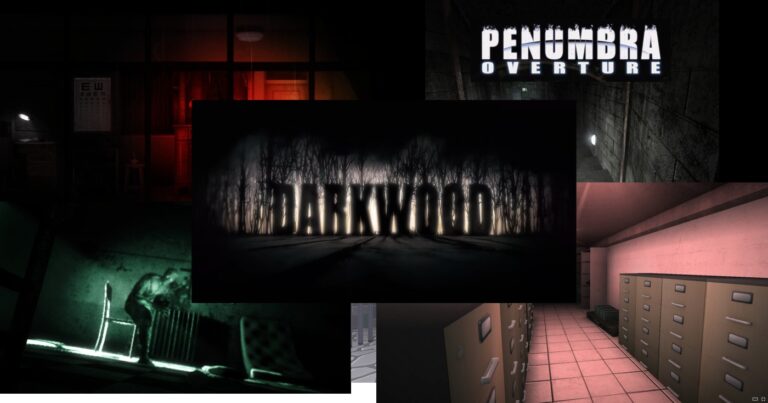 Collage of five horror games featured in our guide to the best horror games for low-end PCs.