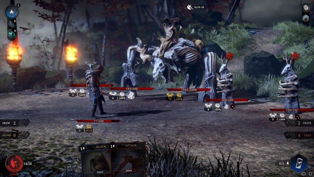 Tainted Grail Conquest gameplay featuring dark fantasy deckbuilding and RPG combat