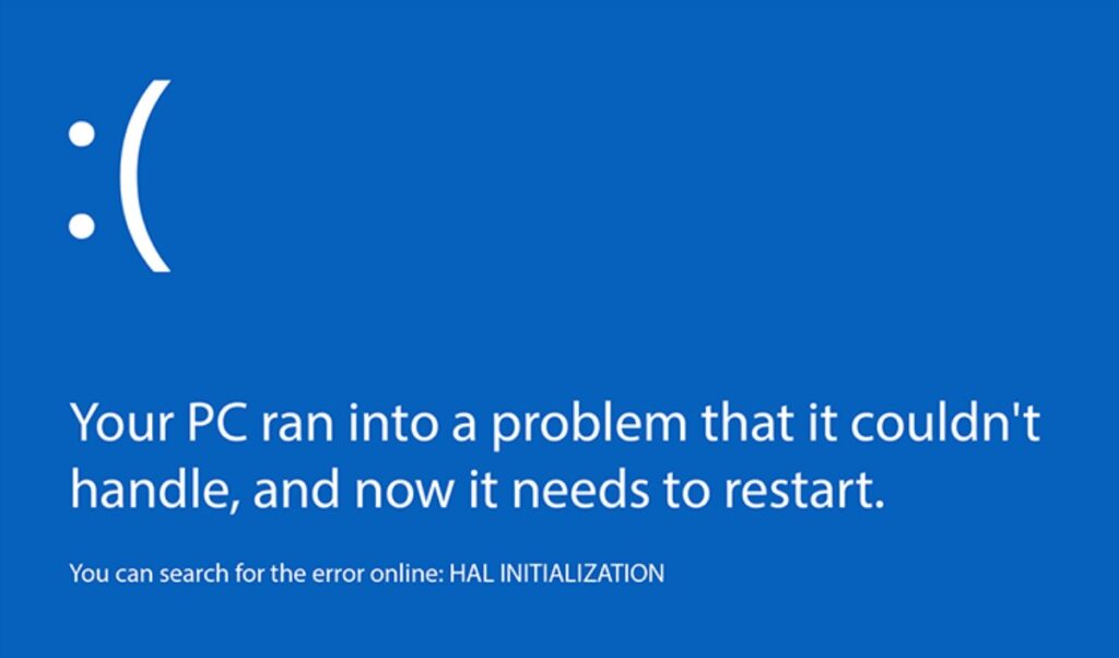 Windows Blue Screen of Death (BSOD) displayed on a gaming PC monitor after a system crash.