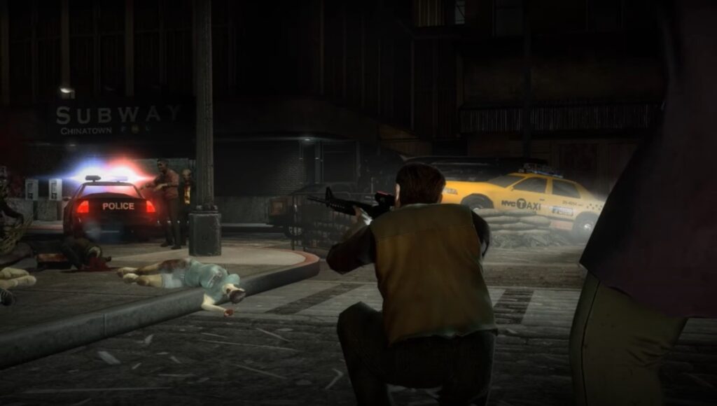 No More Room in Hell gameplay showing a tense encounter with zombies