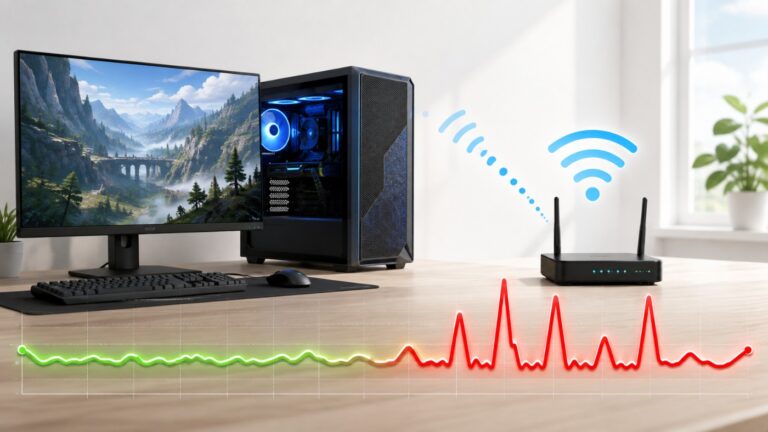 Gaming PC experiencing ping spikes over a WiFi connection