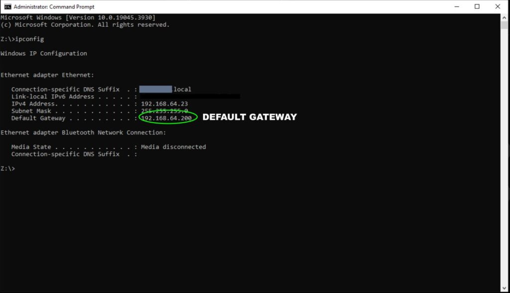 Windows Command Prompt testing ping between a PC and WiFi router
