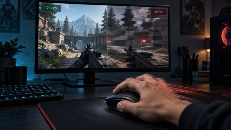 FPS dropping in a PC game while the player moves the mouse