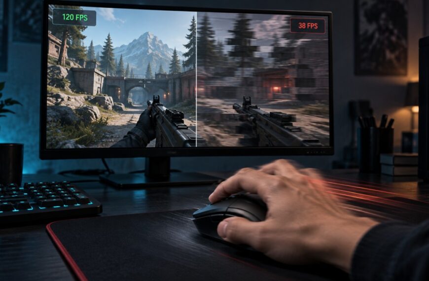 FPS dropping in a PC game while the player moves the mouse