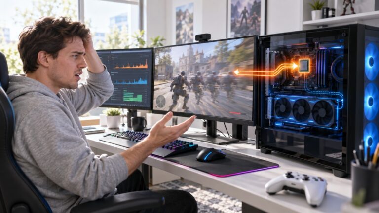 Game using integrated graphics instead of dedicated GPU while a confused gamer checks performance