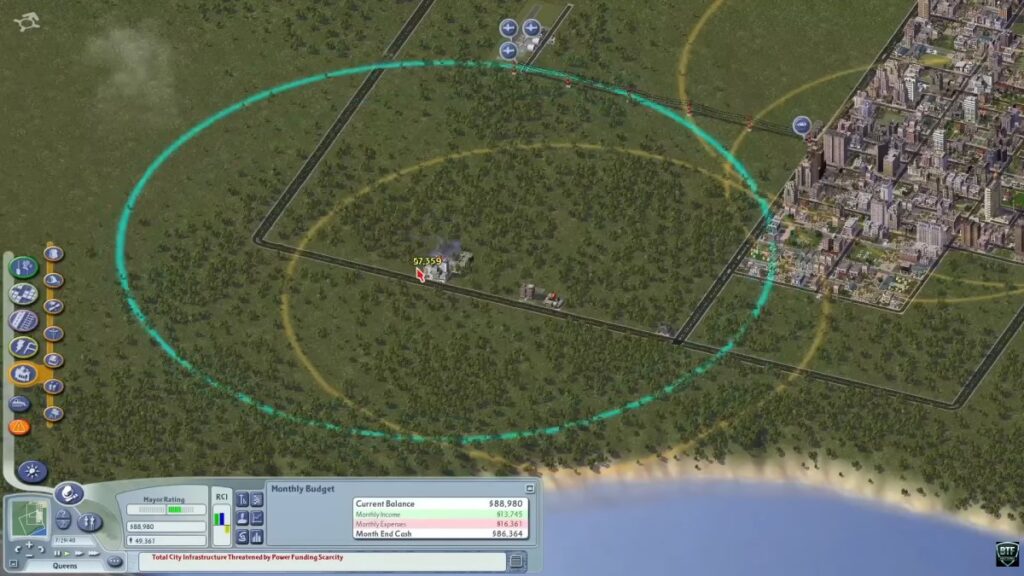 SimCity 4 Deluxe city with roads, zoned districts and developed infrastructure