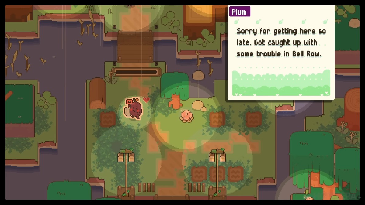 Garden Story gameplay set in the colourful pixel-art world of the Grove.