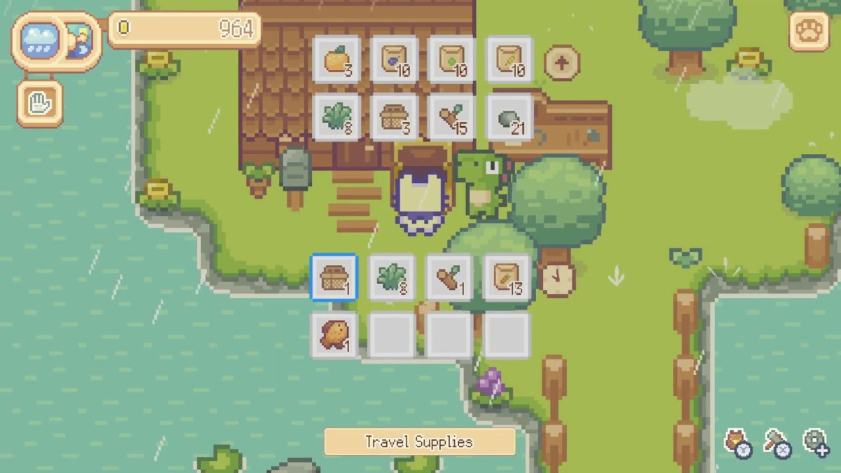 Sprout Valley gameplay featuring its bright pixel-art island farming environment.